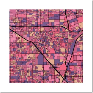 Anaheim Map Pattern in Purple & Pink Posters and Art